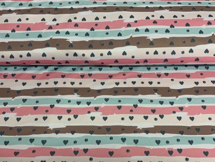 Zimní softshell s beránek na pastelových pruzích (2)