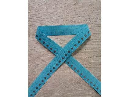 Reflexní lemovací pruženka matná Kolečka na světle tyrkysové