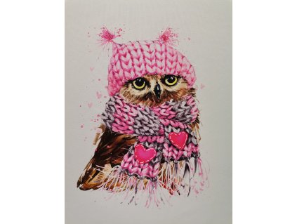 Panel Vánoční sovička 40x50cm