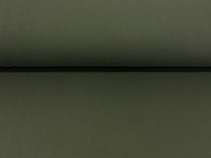 Bavlněný úplet s elastanem Khaki K 200g/m2