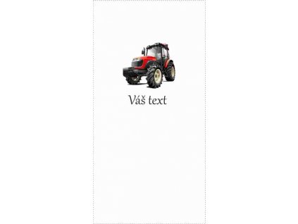 traktor červený text