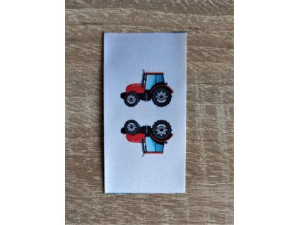 Barevné etikety do švu - Traktor malovaný