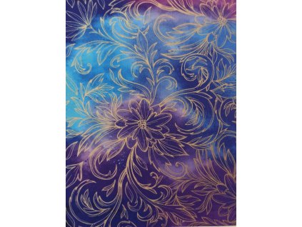 Panel kočárkovina Listy na fialovo modré 20x25cm