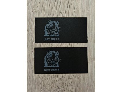 Etiketa do švu černá/stříbrné písmo_Morče - jsem originál_102 (z24)