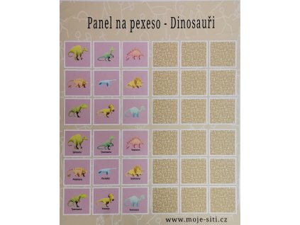 Panel na pexeso Dinosauři 77x90cm