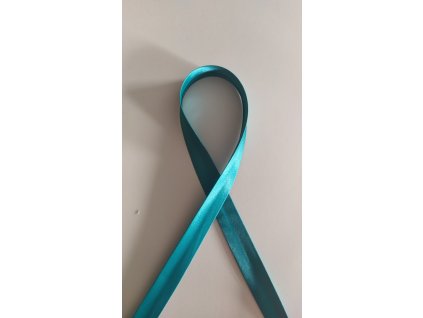 Šikmý proužek saténový 18 mm petrolejový