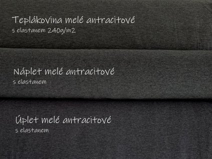 Teplákovina s elastanem melé antracitové