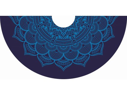 půlkolová sukně dlouhá mandala modrá 110cm délka
