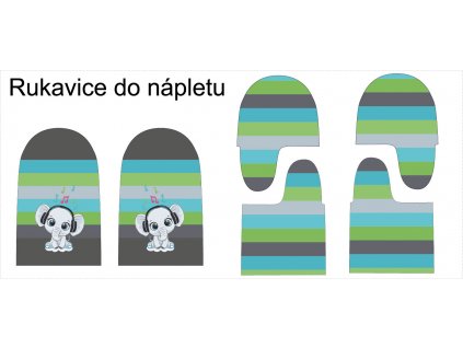 střih do nápletu slůně proužky 2r