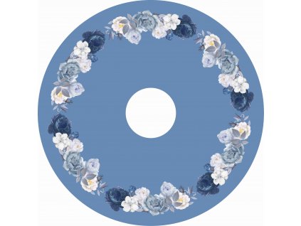 Panel na kolovou sukni Modrobílé růže na modré