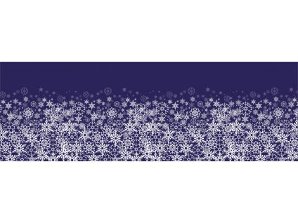 Sněhové vločky tmavě modrá 150x50