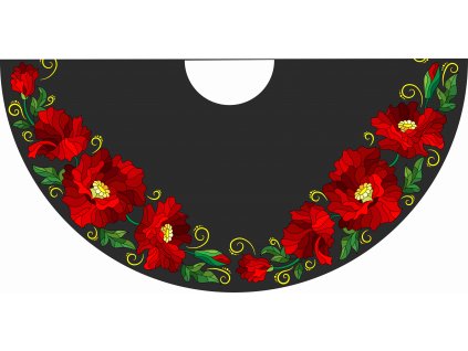 Panel na DLOUHOU půlkolovou sukni Vlčí máky_110cm délka