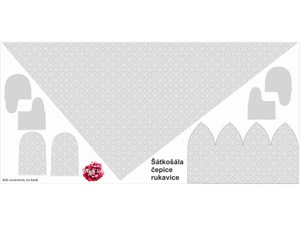 Panel na šátkošálu - bílé ornamenty na šedé