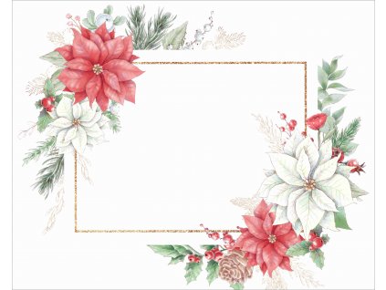 Vánoční květina na bílé prostírání vizualizace