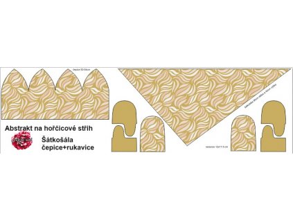 abstrakt na hořčicové šátkošála malá střih