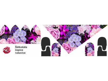 Barevné květiny šátkošála malá