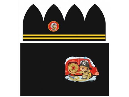 Medvídek hasič čepice nákrčník vizualizace