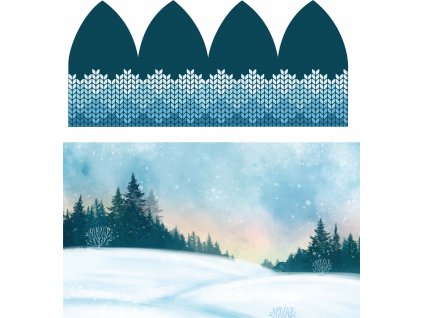 Zasněžená krajina a pleteno Č+N