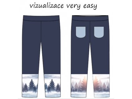 Zimní krajina kalhoty ušité VERY EASY vizualizace