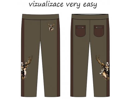 Lesácká bunda s Jelenem kalhoty ušité VERY EASY vizualizace