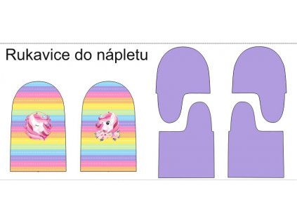 jednorožec s proužky rukavice vizualizace