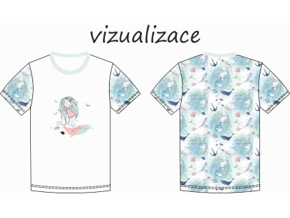 holčička v moři vizualizace pánské tričko