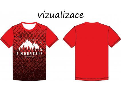 Hory na červené pánské tričko vizualizace