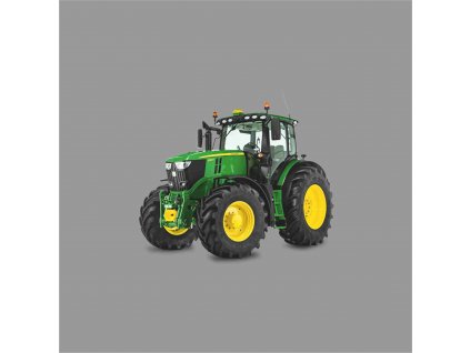 Zelený traktor na šedé