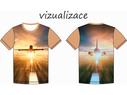 letadlo vizualizace pánské tričko