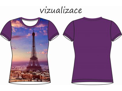 paříž vizualizace dámské tričko