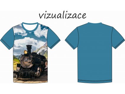 lokomotiva vizualizace pánské a dětské tričko