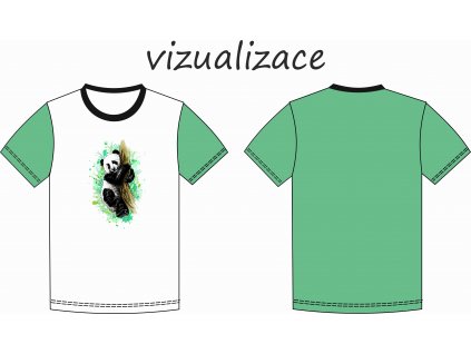 Panda vizualizace dětské tričko