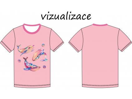 Duhové velryby dětské triko vizualizace