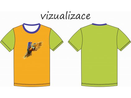 papoušek vizualizace dětské tričko