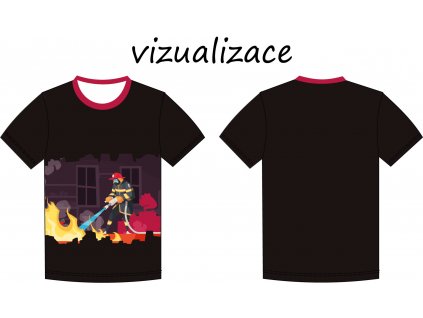 Hasič dětské triko vizualizace