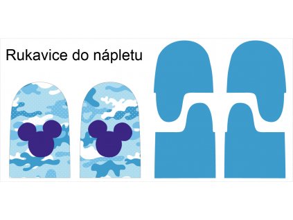 střih do nápletu mickey modrý maskáč