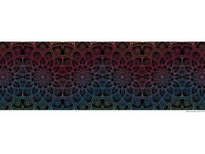 Duhové mandaly na černé 150x50
