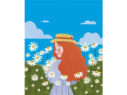 Slečna a kopretiny 49x60