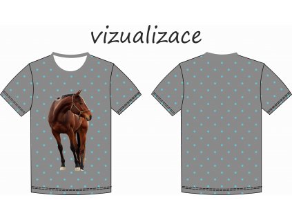 kůň a modré puntíky