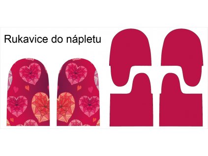 Růžová srdíčka rukavice vizualizace