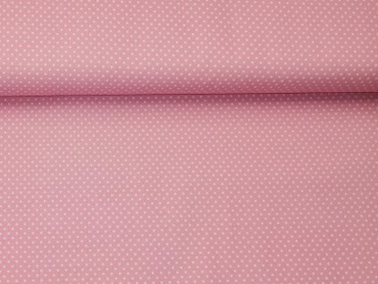 Bavlněné plátno Jemné puntíčky na světle růžové