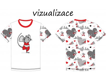 Pozice stromu dětské triko vizualizace