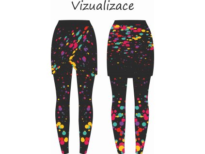 vizualizace sukně k legínám ušitá barevné puntíky