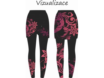 vizualizace sukně k legínám ušitá květinový ornament