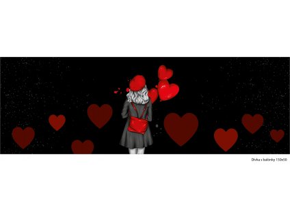 Dívka s balónky 150x50