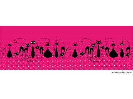 Kočičky a puntíky 150x50