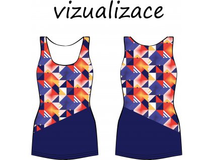 Barevné čtverce tílko ušité