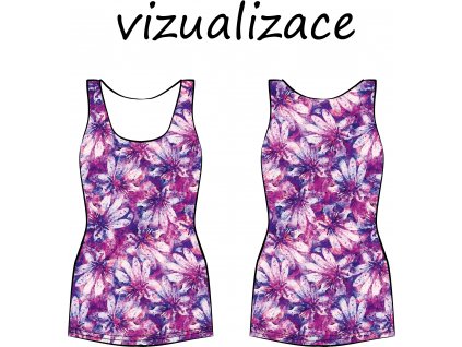 Fialové tílko podprsenka ušité