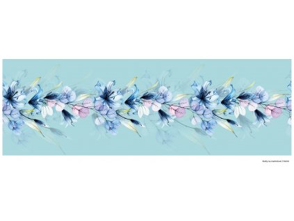 Květy na mentolové 150x50