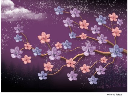 Květy na fialové